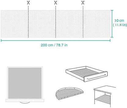 Shelf Liner Drawer Liner Non-Slip Mat Shelves Liners 12" X6.5’ Grid Pattern PVC - Image 3