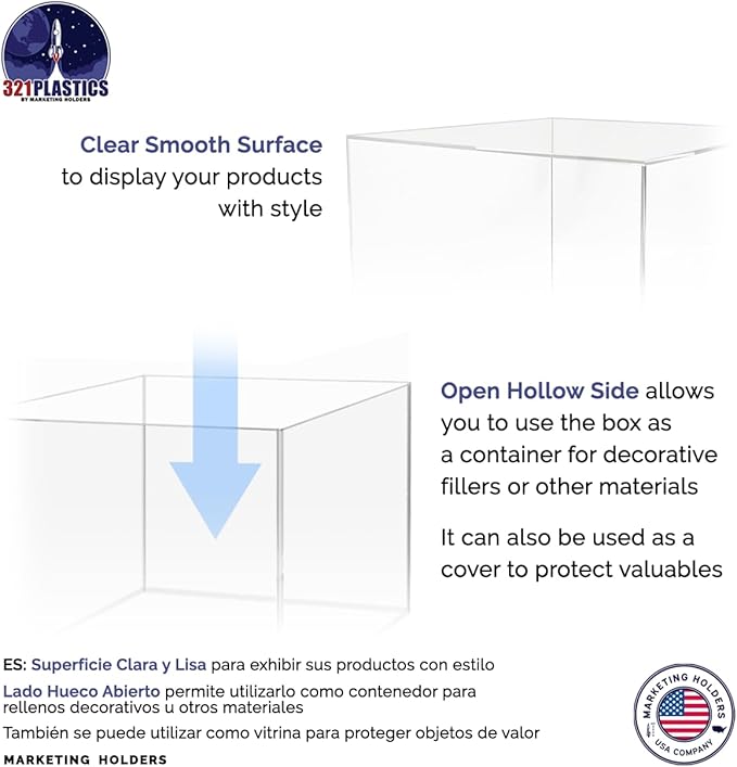 4 Pack 12" x 12" x 9" Clear Acrylic Display Box - Image 5