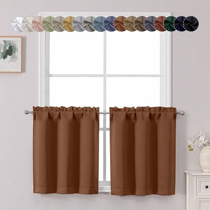 Chyhomenyc Sun Baked Short Blackout Curtains 24 Inch Length, Small Kitchen by Chyhomenyc