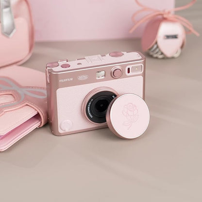 Pink Lens Cap for Fujifilm Insta Mini EVO, Retro Leather Aluminum Anti-Dust - Image 6