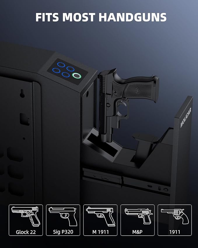 Biometric Gun Safe for Handgun Fingerprint 3 Ways Quick Access Slider Pistol - Image 4