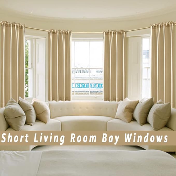 Beige Blackout Curtain Panels 42 Inch Length - Image 4