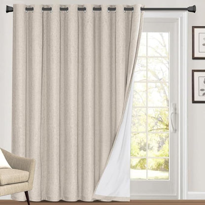 PrinceDeco Linen Blackout Curtains 100% Blackout Curtains 108 Inches Long Linen by PrinceDeco