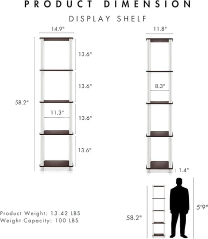 Homes: Inside + Out Apexa Modern 5-Tier Narrow Shelving Units, Collectibles - Image 3