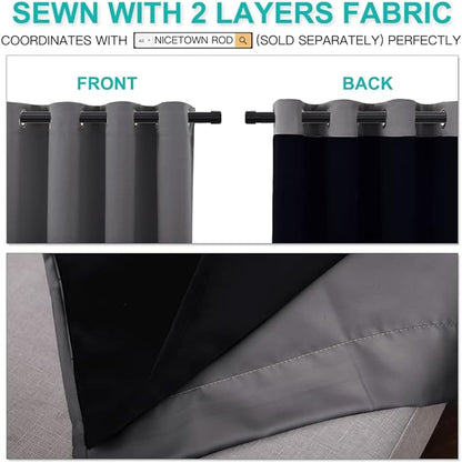 NICETOWN 100% Blackout Blinds, Laundry Room Decor Window Treatment Curtains - Image 5