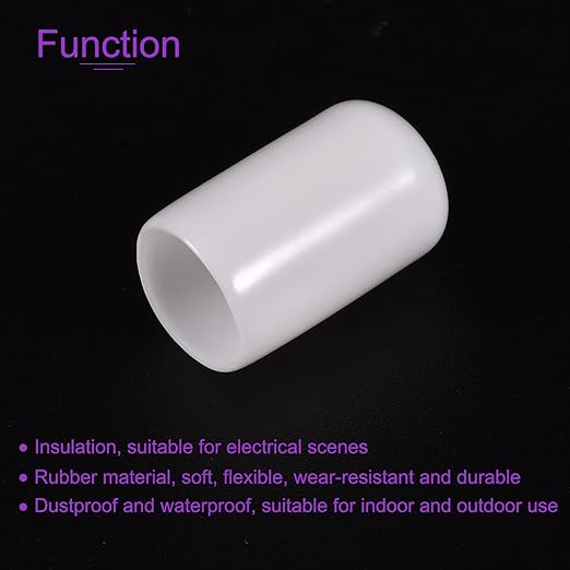 DMiotech 100 Pack 12mm ID White Screw Thread Protectors Rubber End Caps Bolt - Image 5