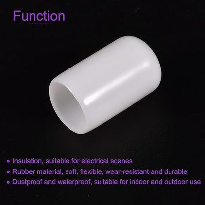 DMiotech 100 Pack 12mm ID White Screw Thread Protectors Rubber End Caps Bolt - Image 5
