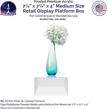 Acrylic Display Box Countertop Showcase Bin 7" x 7" x 4" Frosted Merchandise - Image 5