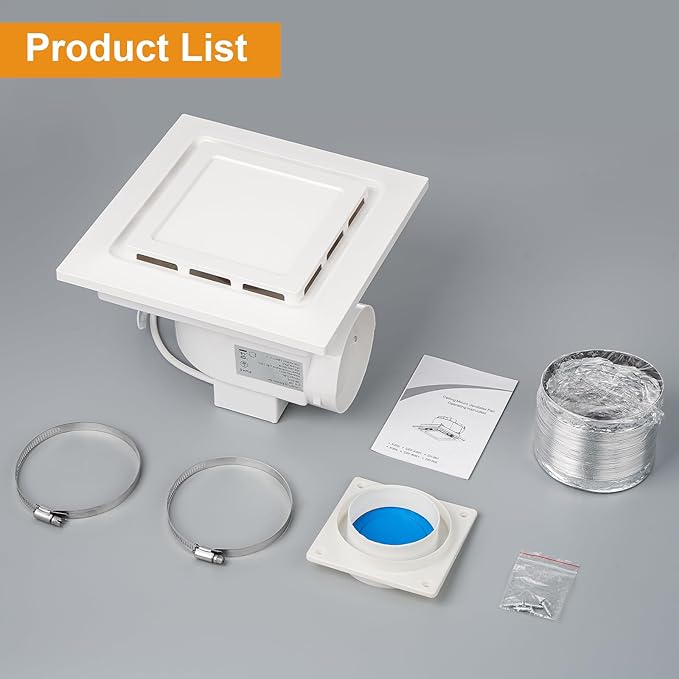 10" Bathroom Exhaust Fan with Light Ultra Quiet Ventilation Fan Combo 1.0 Sone - Image 8