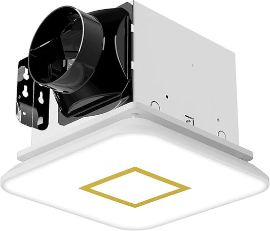 Fitop Bathroom Fan with Light, 110CFM 1.0 Sones 1200lm LED Light by Fitop