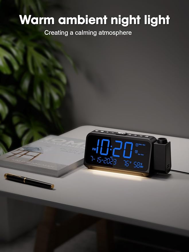 ROCAM Projection Alarm Clock for Bedroom Ceiling, Digital Clock - Image 8