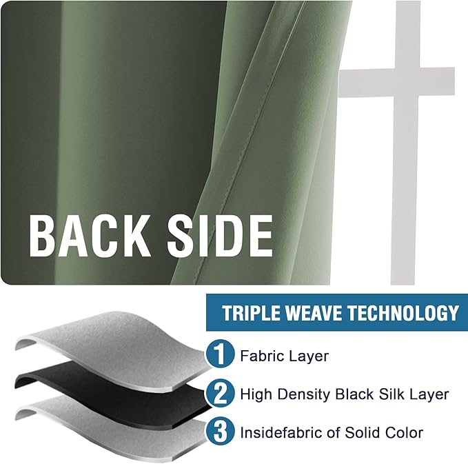 H.VERSAILTEX Blackout Curtains Thermal Insulated Window Treatment Panels Room - Image 8