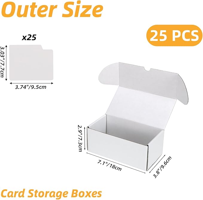 Bulk 600 Capacity Trading Cards Storage Box, in Total 25 Pack All White - Image 2
