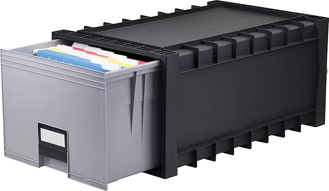 Storex Plastic Archive Storage Box, Letter/Legal Size, 24-Inch Drawer - Image 2