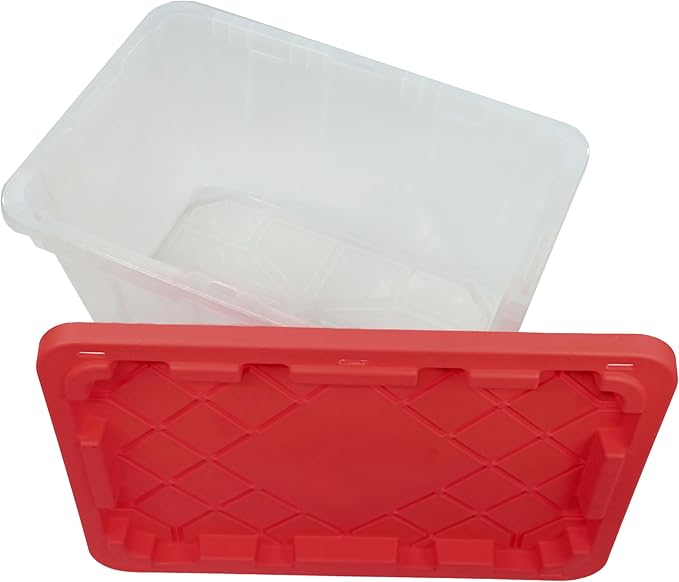 CX BLACK & YELLOW, XTRA TALL 27-Gallon Heavy Duty Clear Storage Container & - Image 6