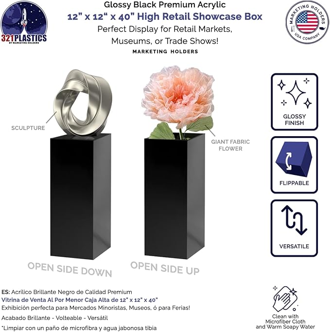 Marketing Holders 12"W x 12"D x 40"H Black Cube - Image 4