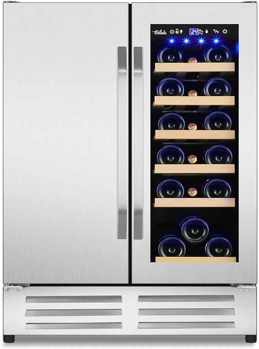 24 Inch Wine and Beverage Refrigerator, Dual Zone Wine Beverage Cooler by Velieta-SpecialistinFridge