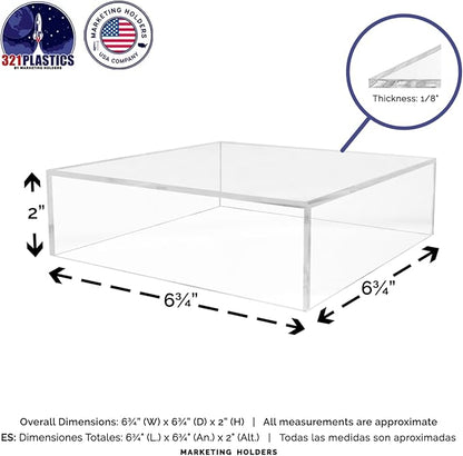 Acrylic Display Box Countertop Showcase Bin 6.75" x 6.75" x 2" Clear Lucite - Image 6