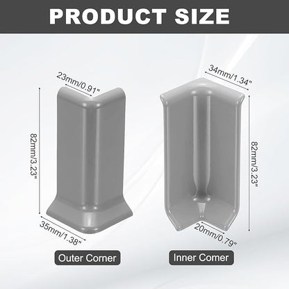 uxcell Self Adhesive Baseboard Corner Blocks, 3.23 Inch Wall Edge Corner - Image 2