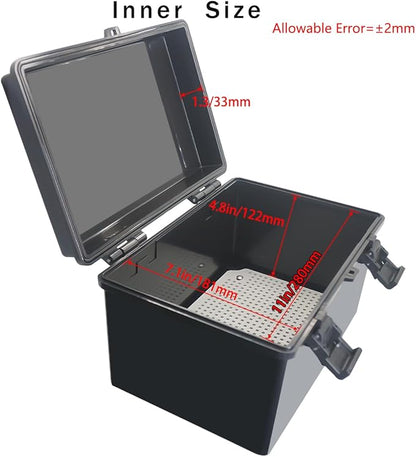 Junction Box, Hinged Black Cover IP67 Waterproof ABS Project Box - Image 3