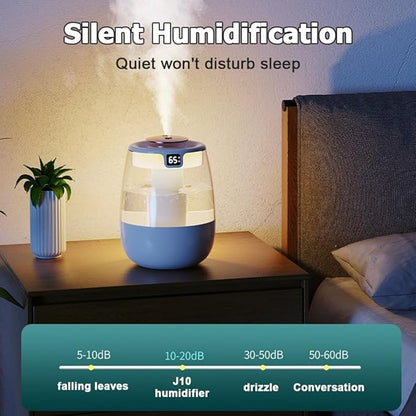DONGKER Double Spray Humidifier, 1L Silent USB Digital Display Humidifier - Image 5