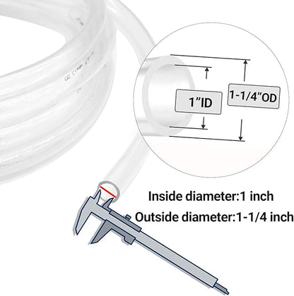 1’’ ID × 1-1/4’’ OD - 10 ft Clear Plastic Vinyl Tubing - Image 2