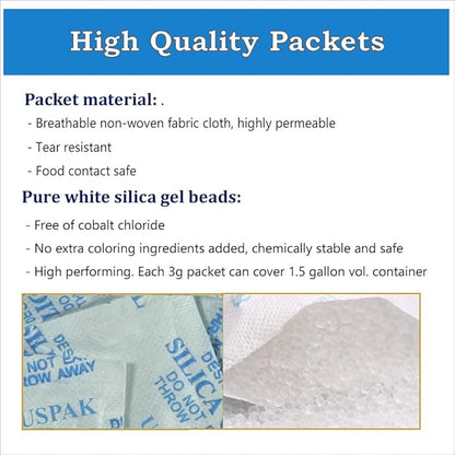 Silica Gel Desiccant Packets Non Toxic Drying Agent Moisture Absorber Packs - Image 2