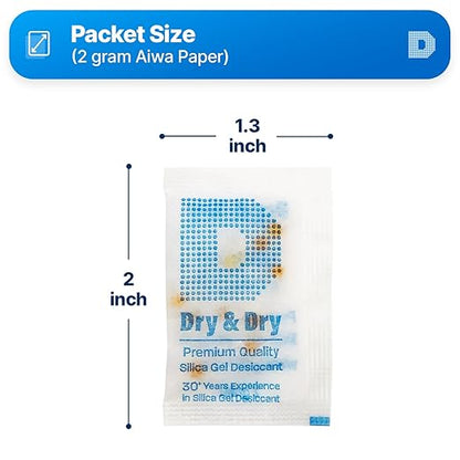 Dry & Dry Premium Orange Indicating Silica Gel Packets Desiccants - Image 6