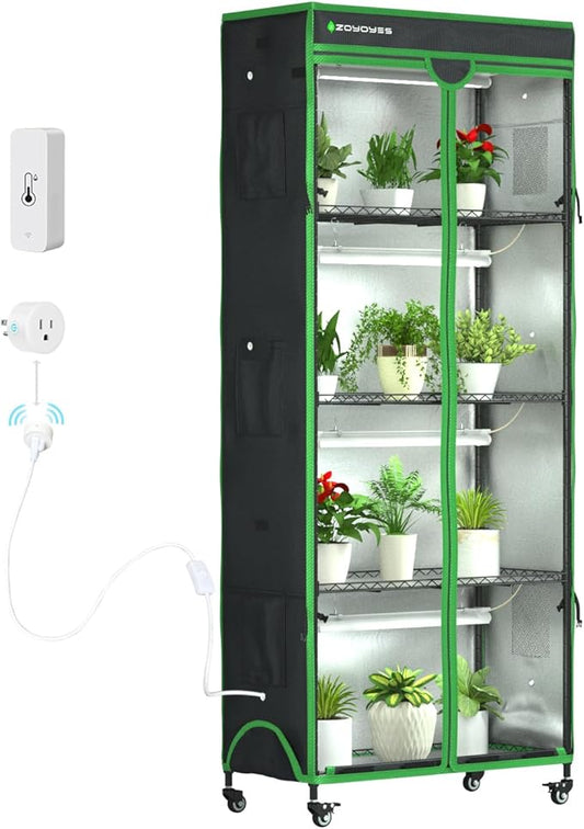 Indoor Greenhouse with Grow Light, 35.8" W x 17.8" D x 71.8" H, 5-Tier Plant by ZOYOYES