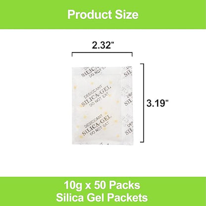 50-Pack 10g Silica Gel Desiccant Packs – Premium Rechargeable Moisture Absorbers - Image 4