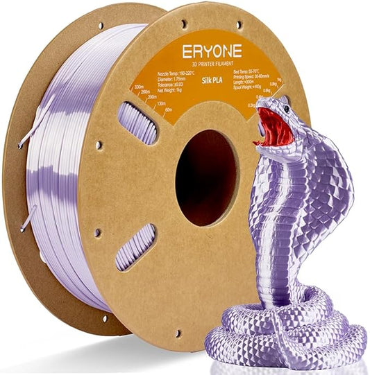 ERYONE Silk PLA Filament for 3D Printer, 1.75mm +/- 0.03mm, Taro Purple by ERYONE