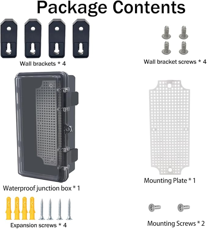 Junction Box, Hinged Black Clear Cover IP67 Waterproof ABS Project Box - Image 7