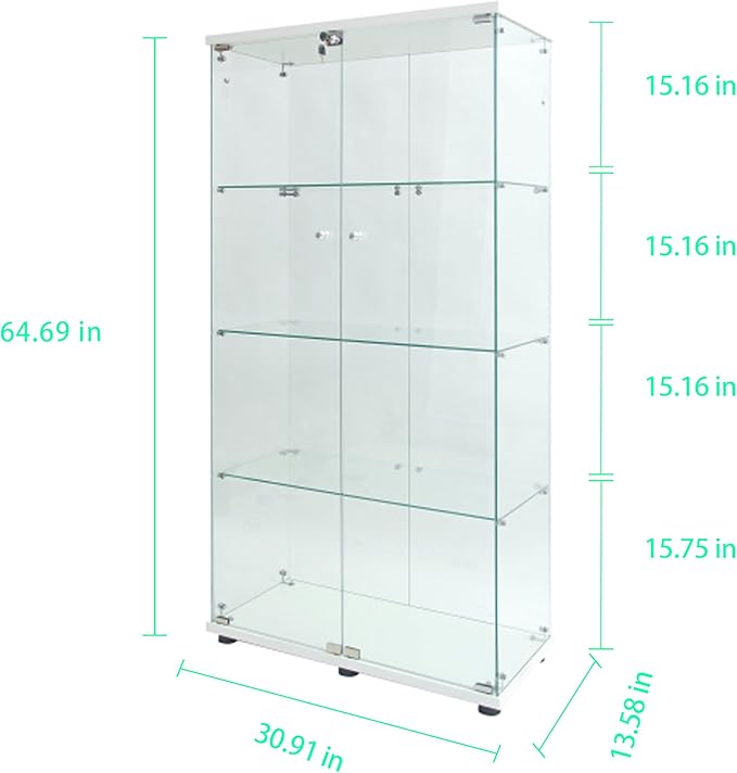 Yoluckea 4-Tier Glass Display Cabinet - Image 2