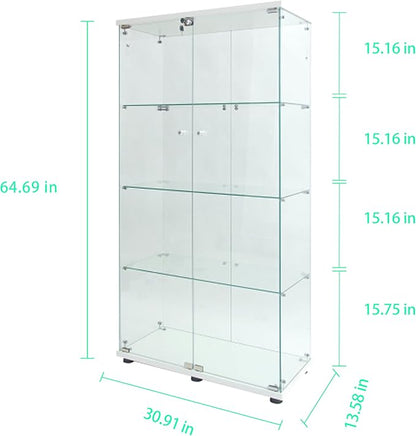 Yoluckea 4-Tier Glass Display Cabinet - Image 2
