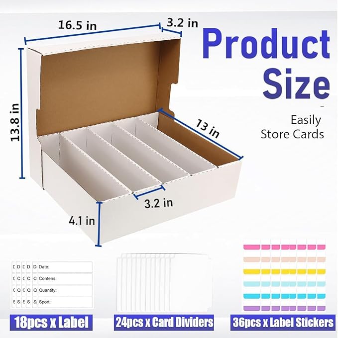 Sports Card Box 5 Row 11850 Count, Cardboard Card Storage Box - Image 3