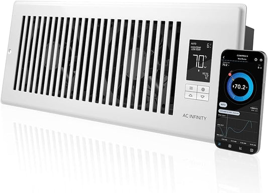 AC Infinity AIRTAP T4 White, Register Booster Fan by ACInfinity