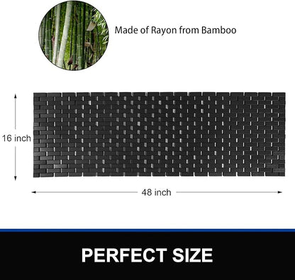 Bambo Bath Mat Bathroom Runner Long Large Rugs Floor Wood Shower Bathtub - Image 7