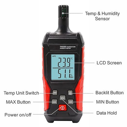 Handheld Hygrometer Temperature Humidity Meter, Digital Thermometer - Image 8