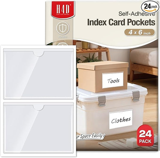 H4D 24 Pack Labels for Storage Bins, Tote Label Pockets for Organizing Storage by H4D