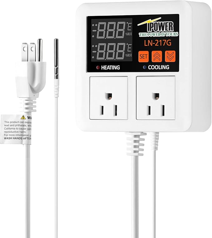 iPower Professional Digital Heating and Cooling Thermostat Controller by iPower
