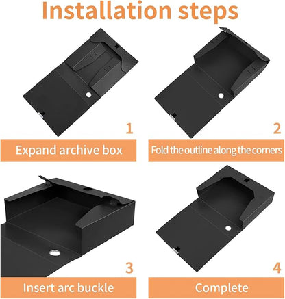 HUA JIE A4 Storage File Boxes Plastic Archives Cases - Image 6