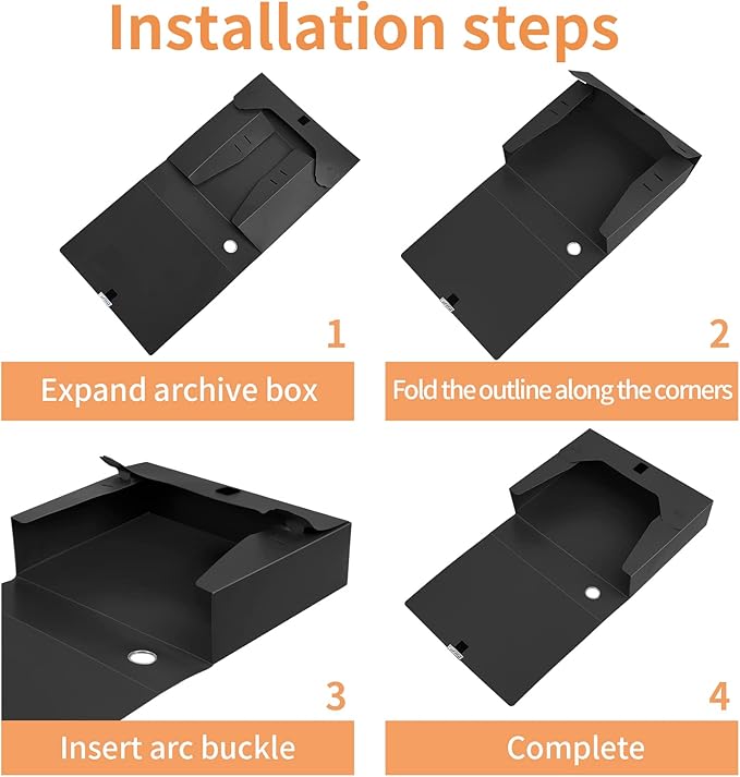 HUA JIE A4 Storage File Boxes Plastic Archives Cases - Image 5