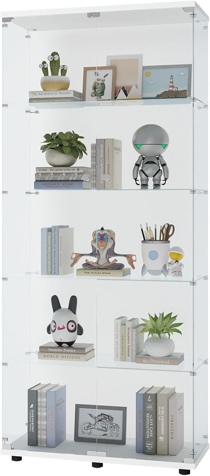 Yoluckea 5 Shelves Glass Display Cabinet - Image 8