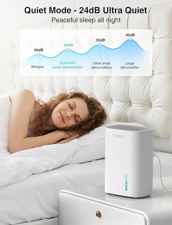 CLEVAST Dehumidifier for Home, 30oz Small Quiet Dehumidifier for Bathroom & - Image 4