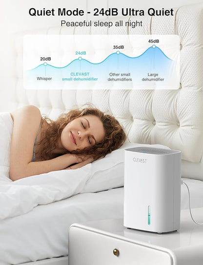 CLEVAST Dehumidifier for Home, 30oz Small Quiet Dehumidifier for Bathroom & - Image 4