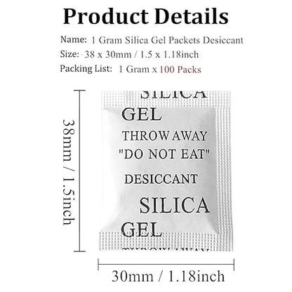 Reusable Desiccant Bags, 100 x 1 Gram Silica Gel Packets - Image 4