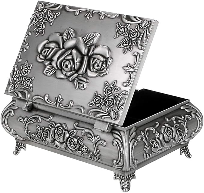 Hipiwe Vintage Metal Jewelry Box Small Trinket Jewelry Storage box by Hipiwe