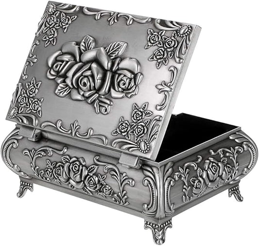 Hipiwe Vintage Metal Jewelry Box Small Trinket Jewelry Storage box by Hipiwe