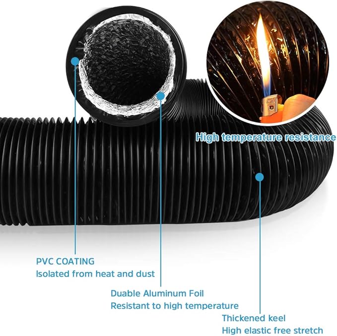 YIJUHOU 4 Inch 25FT Dryer Vent Hose, Non-Insulated Air Duct - Image 2