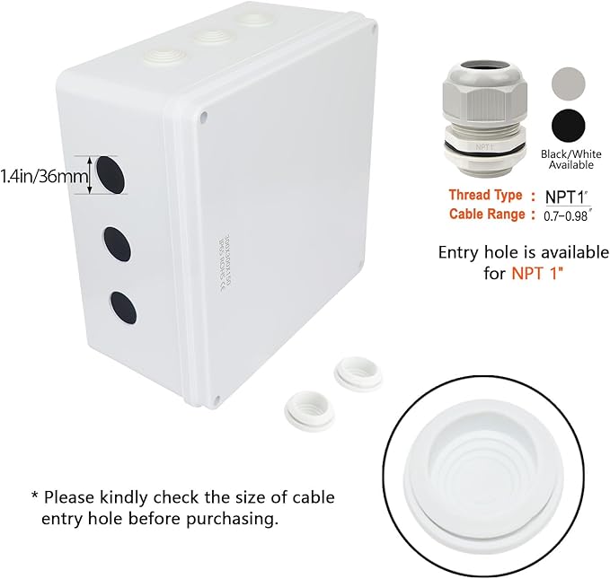 LeMotech Junction Box, ABS Plastic IP65 Waterproof and Dustproof, Universal - Image 5